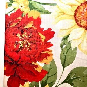 Harvest Sunflowers Fabric Shower Curtain Yellow Rust Orange Bold Colors